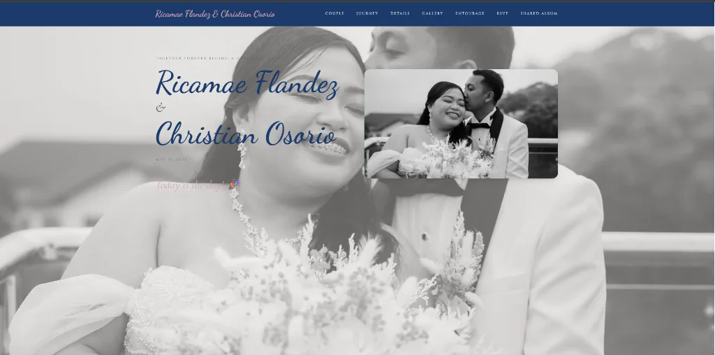 RC Wedding digital invitation screenshot